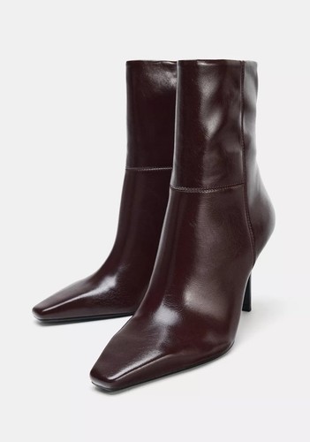 Zara burgandy boots eu - 4, uk