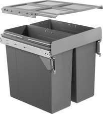 Integrated Soft Close Pull Out Kitchen Waste & Recycling Bin for 500mm Cabinet