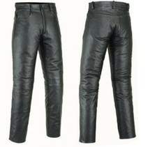 Mens Black Leather Trousers