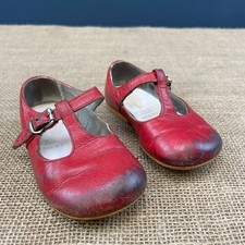 VINTAGE 1950/60s START-RITE CHILDRENS RED SANDALS SHOES - SIZE 3 1/2 W