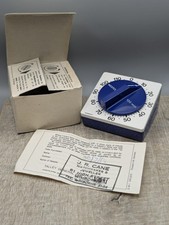Vintage Westclox Mechanical Kitchen Timer Blue And White Boxed Germany 