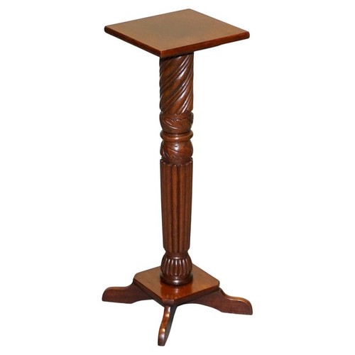Vintage carved hardwood barley - hardwood,