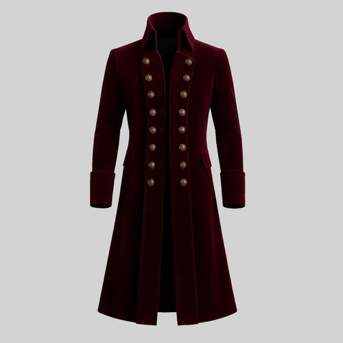 Men maroon velvet frock coat - men,