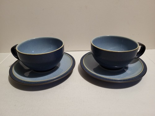 Denby blue jetty 2 teacups - blue,