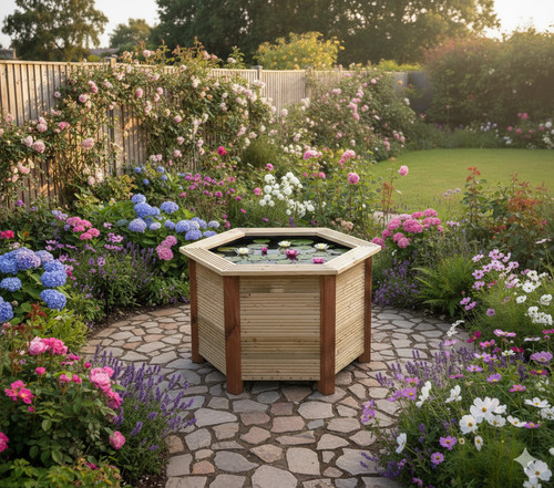 Wooden garden decking - wooden,