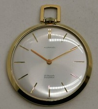 Vtg 1960s H Samuel 17 Jewels Gold Plated 43mm Slimline 8mm Gents Pocket Watch