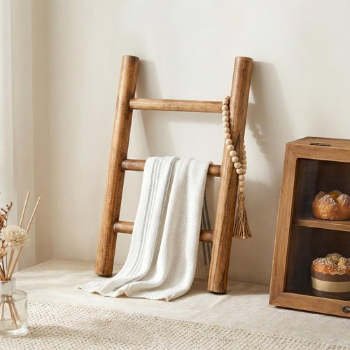 Mini wooden tea towel ladder - wooden,