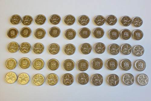 Sunbed tokens silver - 50, m2