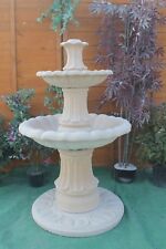 2 TIERED BARCELONA SELF CONTAINED GARDEN STONE WATER FEATURE FOUNTAIN SOLAR PUMP