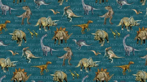 Cotton fabric dinosaur - cotton,