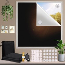 YUZAII Suction Cup Blackout Blind 300x145cm Stick On Black Out Blinds for... 