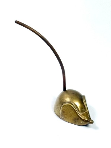Vintage brass mouse letter - brass,