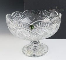 Large Waterford Garnish Island Footed Centerpiece Bowl Artist Signed Cut Crystal