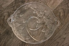 Vintage Rare! SOGA Japan Glass Thick Heavy XL Large Strawberry Platter 16.5"x14"