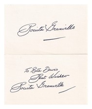 GRANVILLE, BONITA Two signatures of Bonita Granville [ Nancy Drew Reporter] 1980