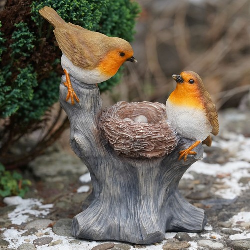 Nesting robins resin - robins, statue