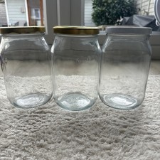 Set of 3 1.7L Glass Jar Screw