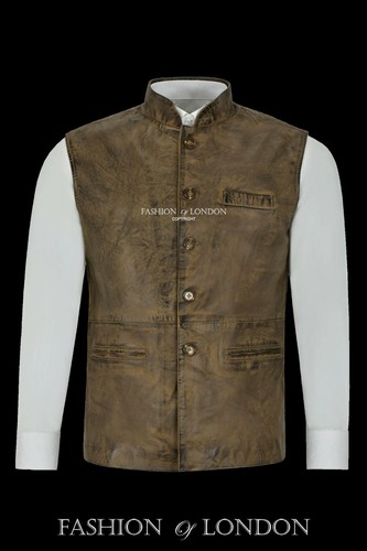 Men real leather - leather, waistcoat