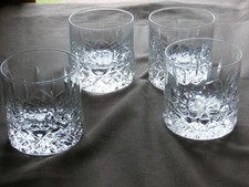 4 x Tyrone Crystal  ROSSES Whiskey / Rummer Glasses  - Ex Cond