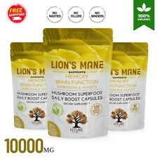 LIONS MANE MUSHROOM EXTRACT CAPSULES 60,000MG 240MG POLYSACCHARIDES STRONG VEGAN