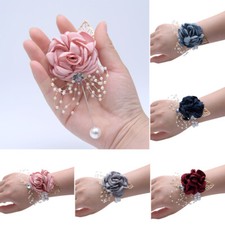 1PC Women Wrist Flowers Bridal Bridesmaid Prom Wedding Party Corsage Bracelet