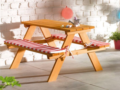 Children wooden picnic bench - wooden,