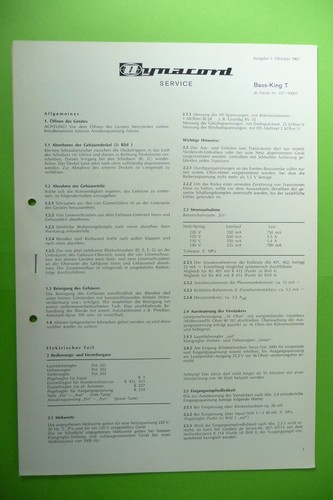 Service manual for - , dynacord