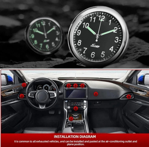Mini car dashboard clock - car,