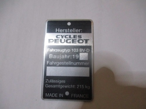 Plate peugeot cycles - peugeot,