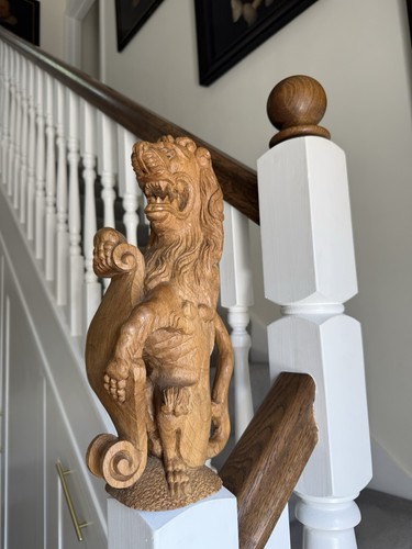 Large hand carved - large, oak