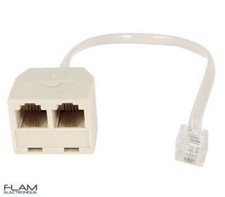 Dual adapter RJ11 6P4C male / 2x female (female) adapter splitter cable