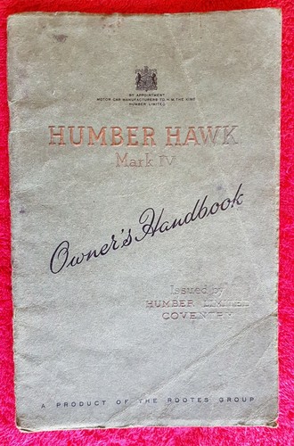 Humber hawk mark owner - humber, owner's