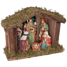 Illuminated Christmas Nativity Scene - Battery Operated Light Up LED Nativity...