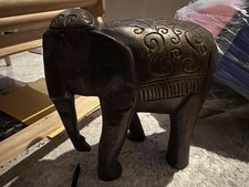 Large Wooden Carved Elephant