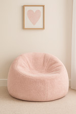Pink Faux Fur Bean Bag Chair