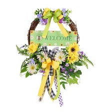 Welcome Wreath, Spring Wreath, Welcome Sign, Decorative Wreath with 7127