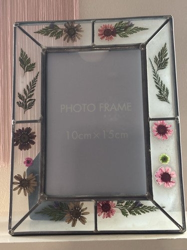 Vintage pressed flower glass - vintage, pressed‑flower