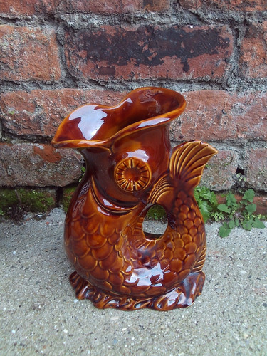 Vintage gurgling fish jug - vintage,