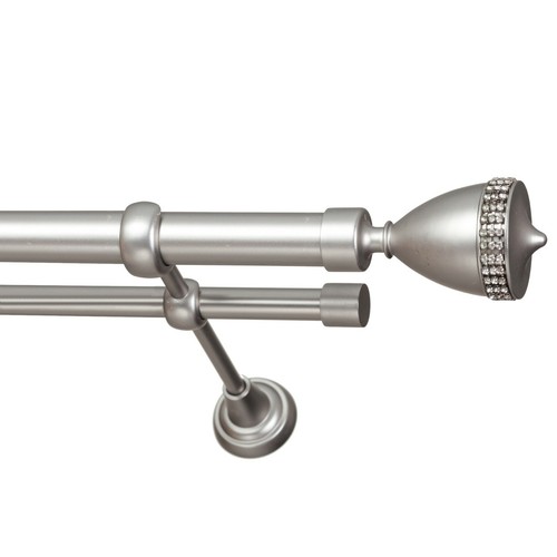 Metal double curtain pole - metal,