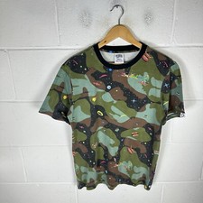 Billionaire Boys Club Shirt Mens Small Green Astronaut Camouflage Pharrell Y2K*