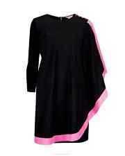 Ted Baker Betriss One Sided Draped Tunic Dress Bright Pink & Black Size 1 (UK 8)