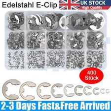 400X Assorted M1.5 -M15 Stainless E Clip C Circlip Kit Retaining Snap Ring Set
