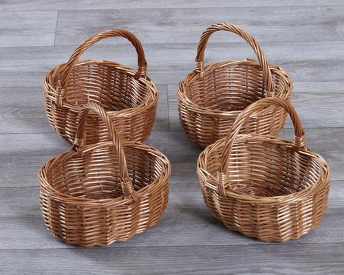 Wicker shopping baskets - baskets, (4pk)