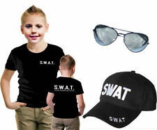 NEW CHILDREN SWAT VEST SHIRT HAT AVIATOR SUNGLASSES SCHOOL KID COMBO FANCY DRESS