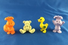 Vintage Easter Toy Plastic Animals Figure Charm Lot Bunny Rabbit Duck Teddy Bear