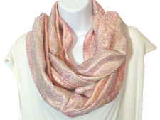 VINTAGE Soft Silk Pink/Purple/Cream/Cerise Floral Stripe SCARF/Pashmina 22"x78"