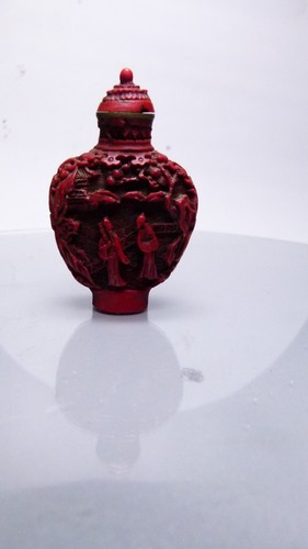 Vintage chinese red carved - chinese,