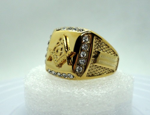 Pre owned freemason metal ring - metal,