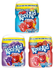 Kool-Aid Sugar-Sweetened Powdered Soft Drink Mix, 19 oz Canister's