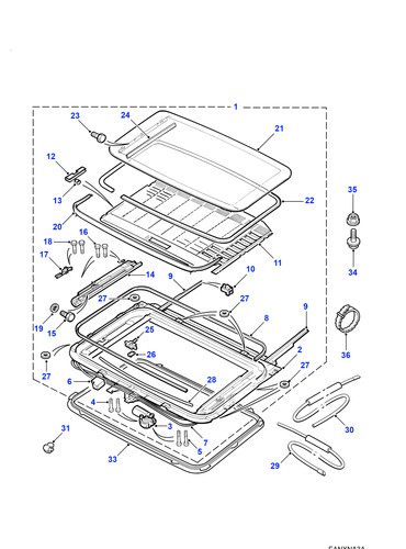 Land rover sunroof mechanism - sunroof,